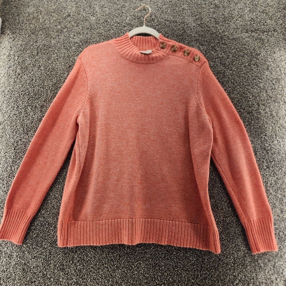 St John's Bay large Coral pullover long sleeve sweater